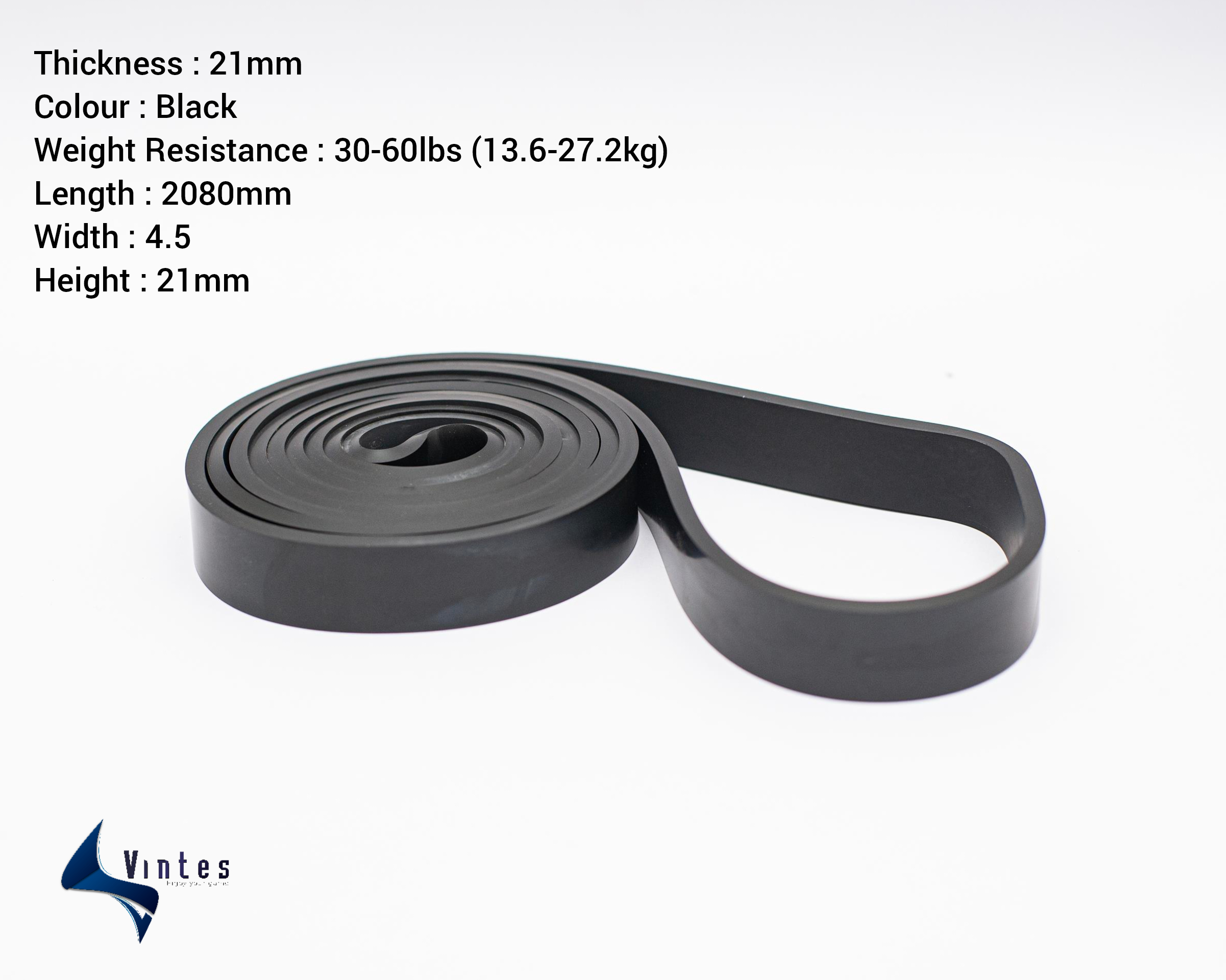 21MM 30-60 lbs Pull Up Assist Resistance Bands for Body Stretching, Fitness Training, Flexibility, Workout and Powerlifting (13.6-27.2kg)