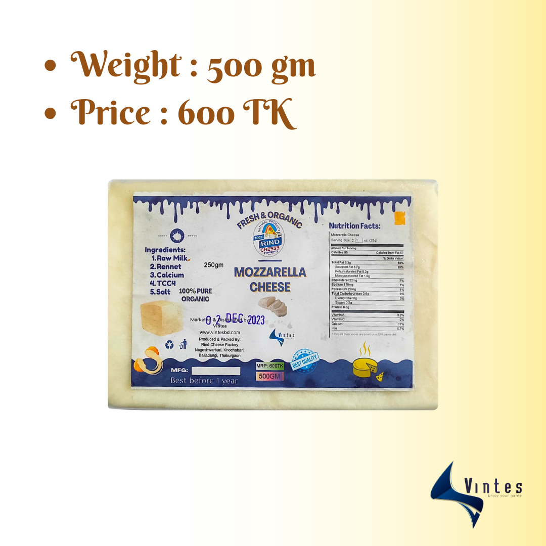 Premium Mozzarella Cheese - 500gm